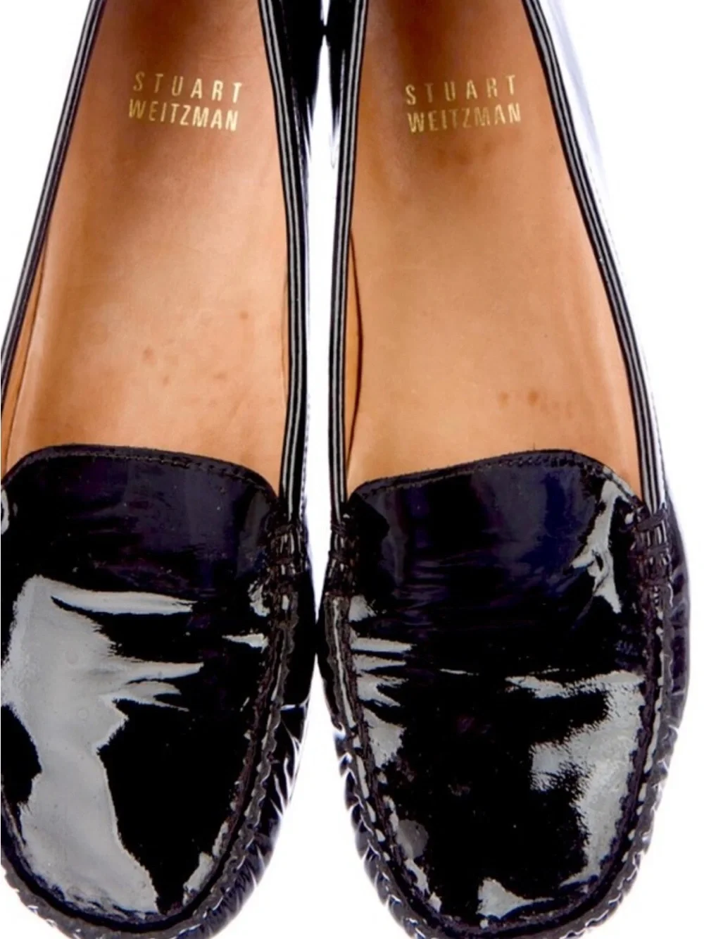 Stuart Weitzman Black Patent Leather Women's Loafers size 9 m